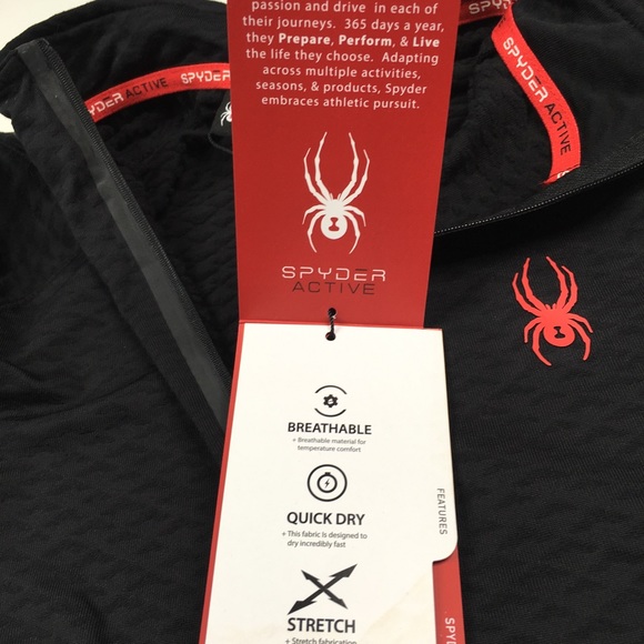 SPYDER ACTIVE 1/4 ZIP LONG SLEEVE LIGHTWEIGHT QUICK DRY BREATHABLE SHIRT - Picture 7 of 7